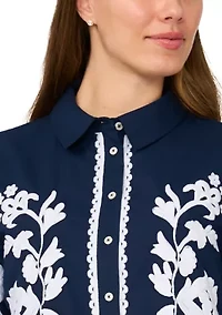 Petite Embroidered Blouse