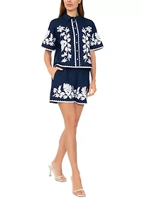 Petite Embroidered Blouse