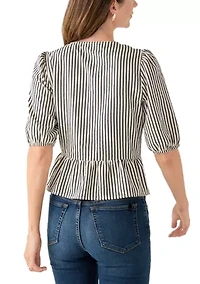 Women's Bow Front Peplum Hem Top
