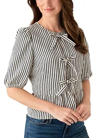 Women's Bow Front Peplum Hem Top