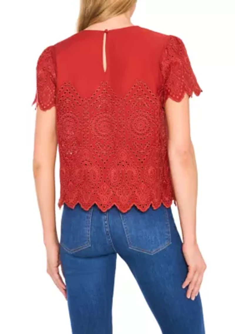Women's Eyelet Cotton Top