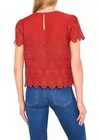 Women's Eyelet Cotton Top