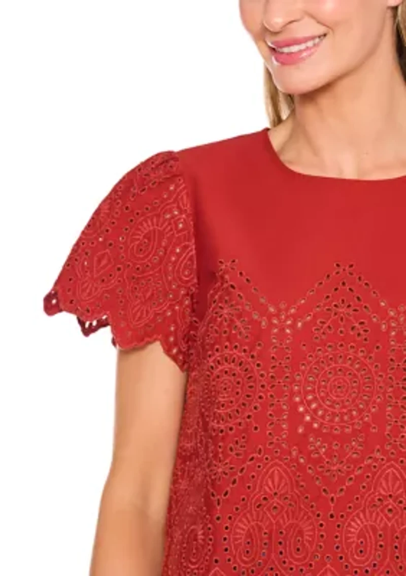 Women's Eyelet Cotton Top