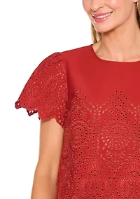Women's Eyelet Cotton Top