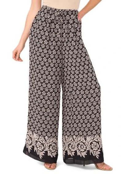 Women's Border Printed Wide Leg Pants