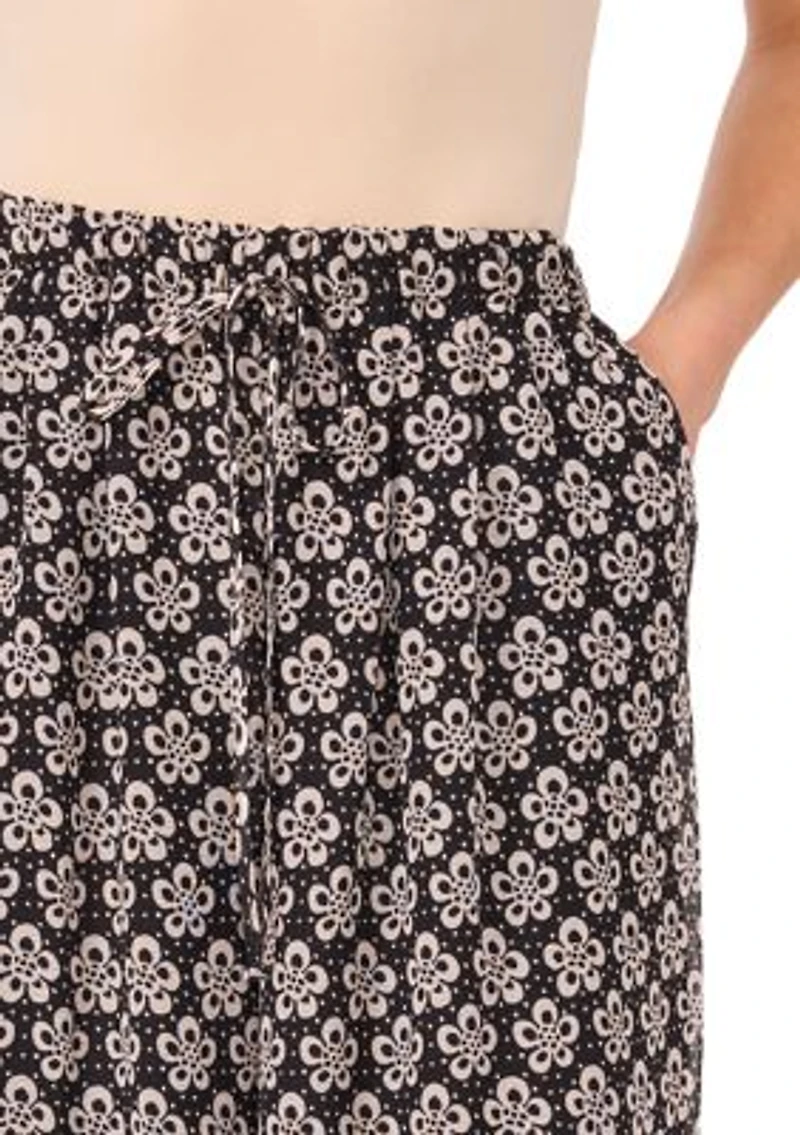 Women's Border Printed Wide Leg Pants