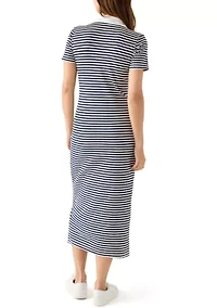 Women's Striped Knit Midi Dress