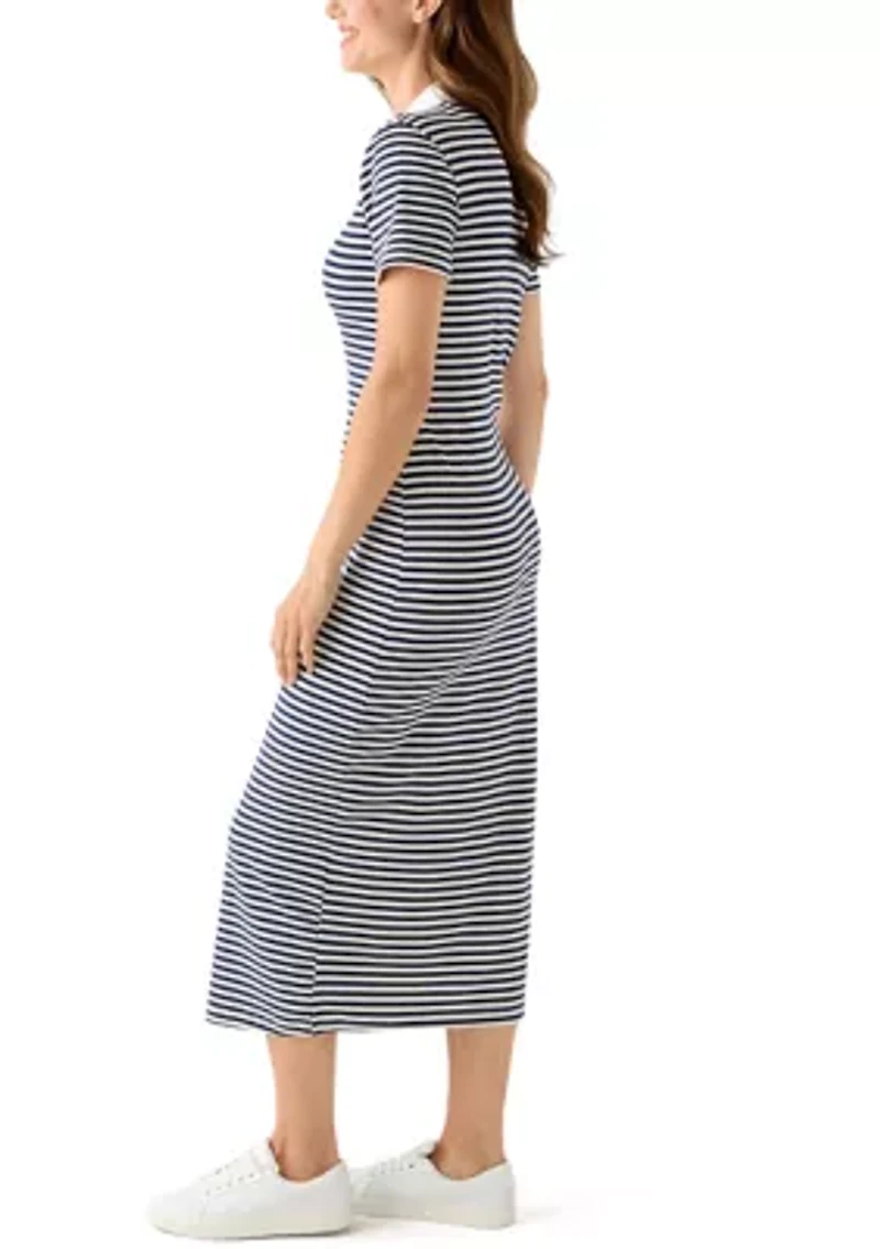 Women's Striped Knit Midi Dress