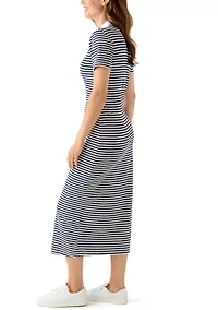 Women's Striped Knit Midi Dress