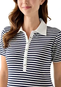 Women's Striped Knit Midi Dress