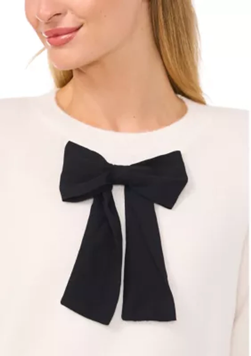 Women's Bow Appliqué Crew Neck Sweater