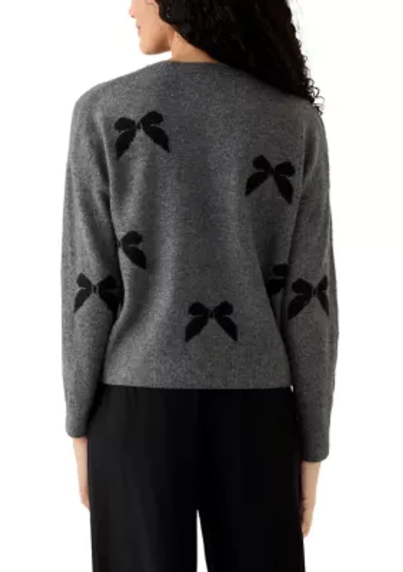 Women's Bow Appliqué Sweater
