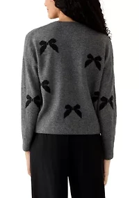 Women's Bow Appliqué Sweater
