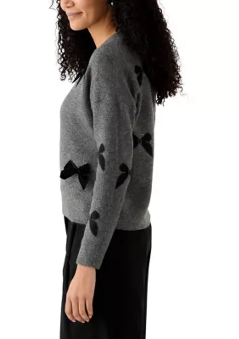 Women's Bow Appliqué Sweater