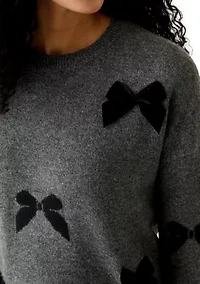 Women's Bow Appliqué Sweater