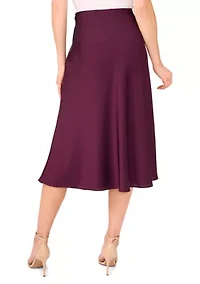 Women's A-Line Satin Skirt