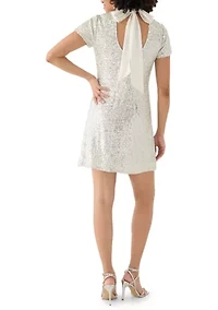 Women's Bow Back Sequin A-Line Dress