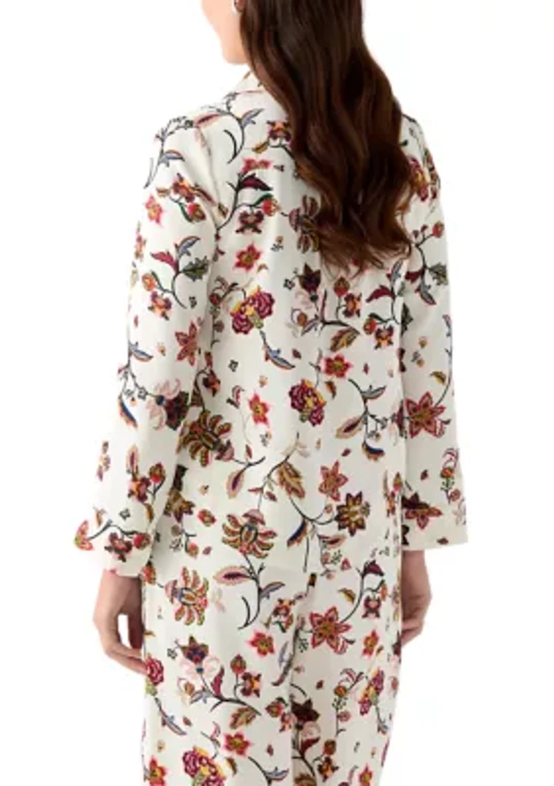 Women's Long Sleeve Floral Print Top