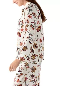 Women's Long Sleeve Floral Print Top