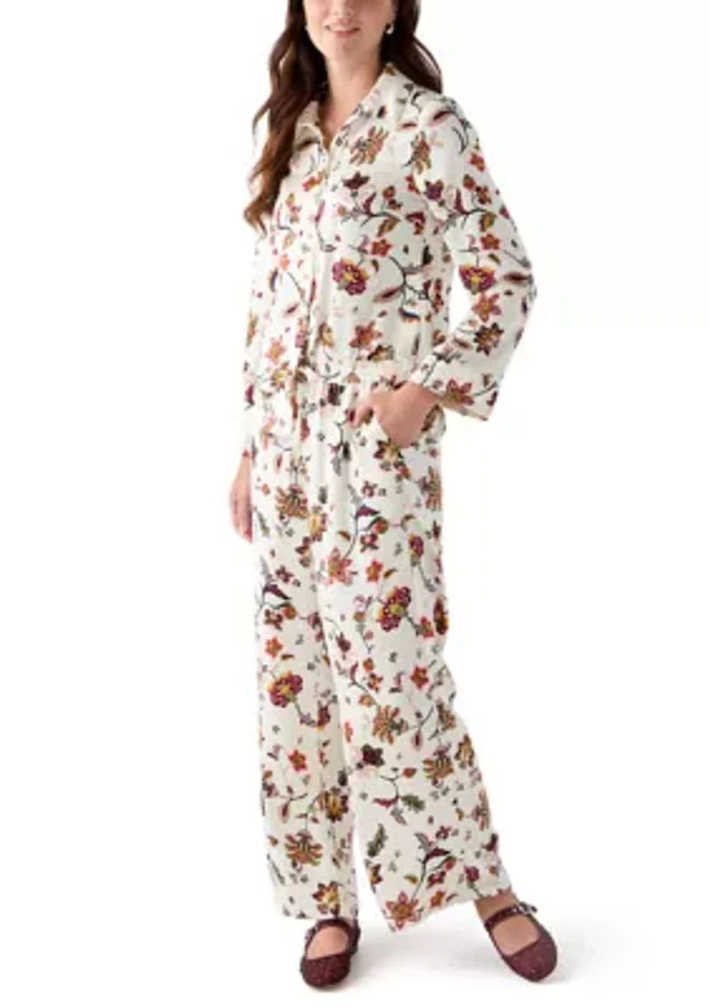 Women's Long Sleeve Floral Print Top