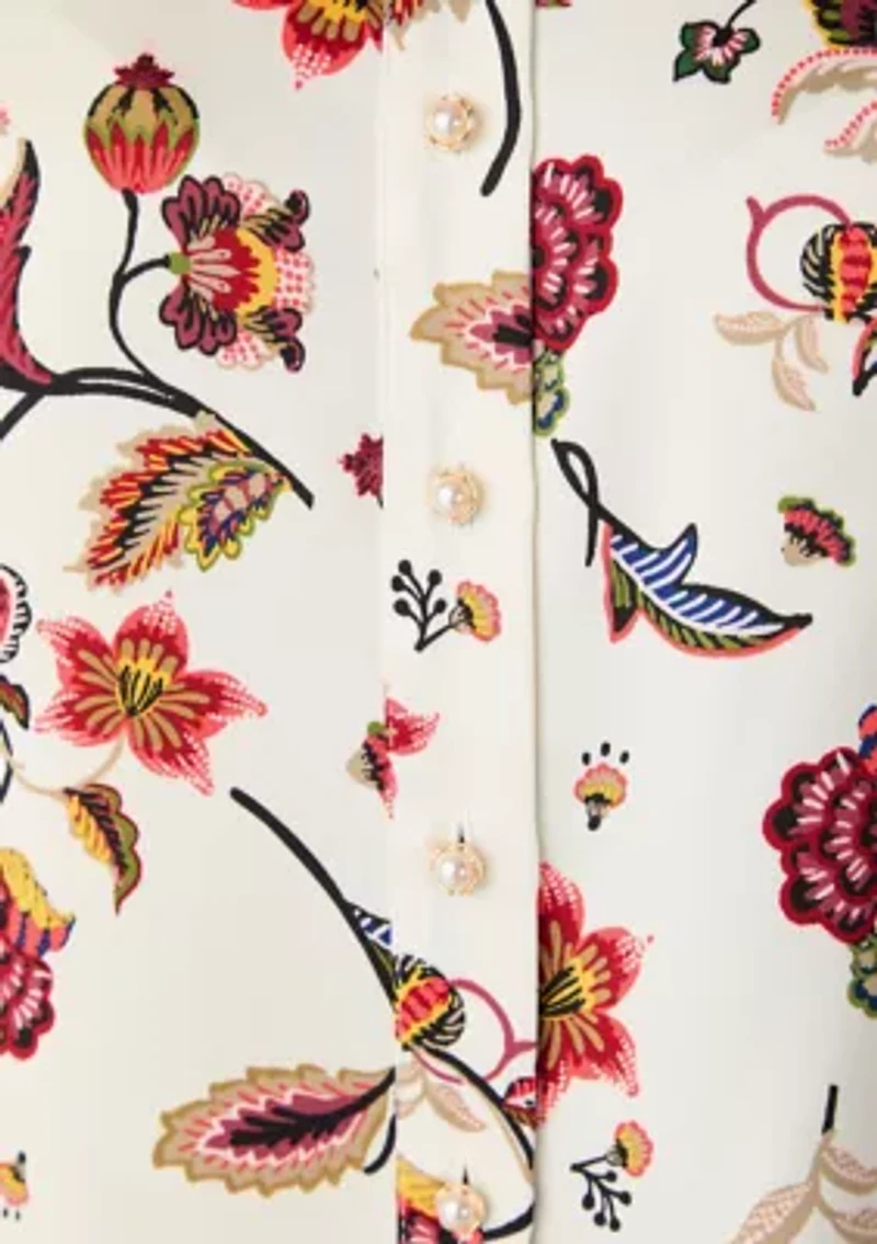 Women's Long Sleeve Floral Print Top