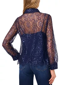 Women's Long Sleeve Lace Blouse