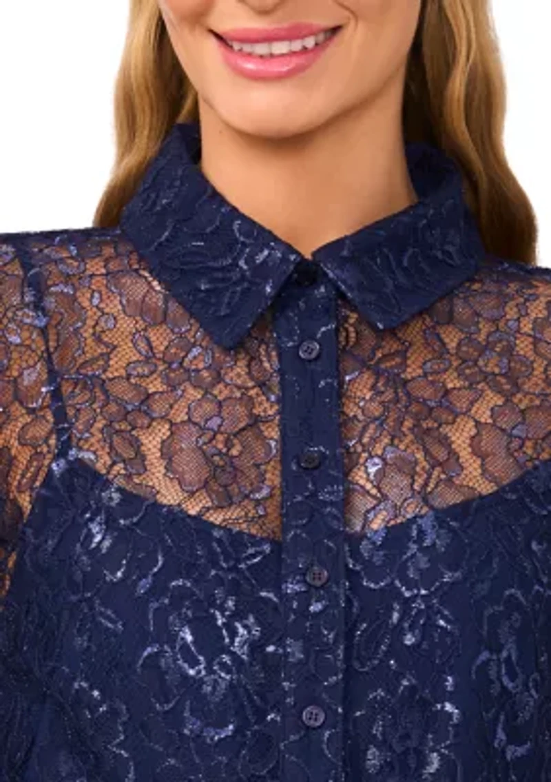 Women's Long Sleeve Lace Blouse