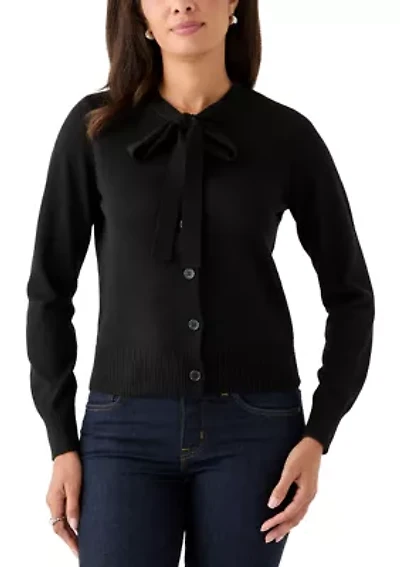 Women's Tie Neck Cardigan Sweater