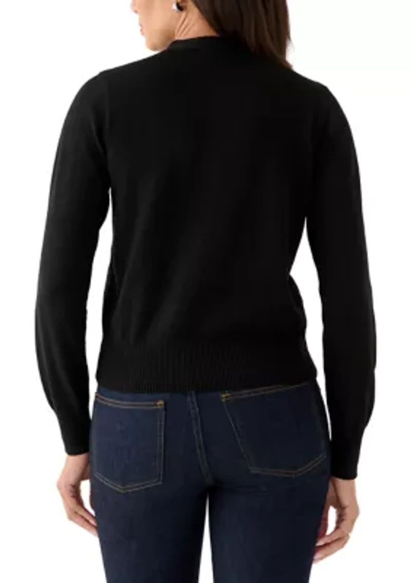 Women's Tie Neck Cardigan Sweater