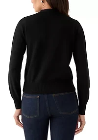 Women's Tie Neck Cardigan Sweater