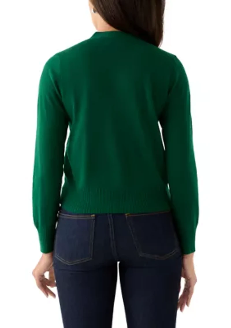 Women's Tie Neck Cardigan Sweater