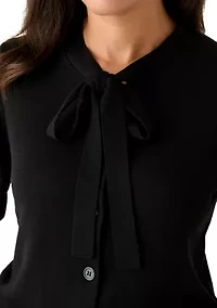 Women's Tie Neck Cardigan Sweater