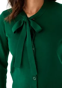 Women's Tie Neck Cardigan Sweater