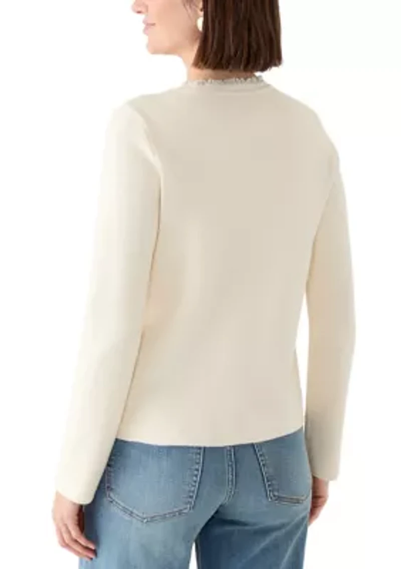 Women's Fringe Button Front Cardigan