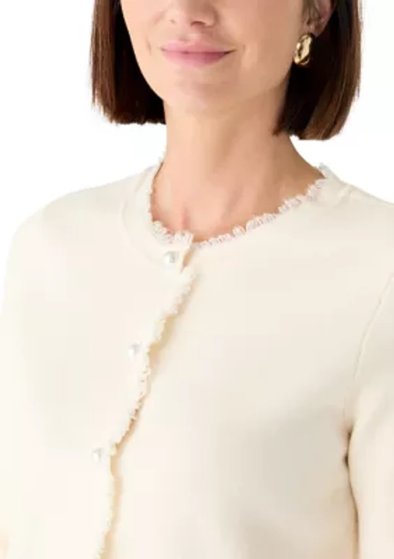 Women's Fringe Button Front Cardigan