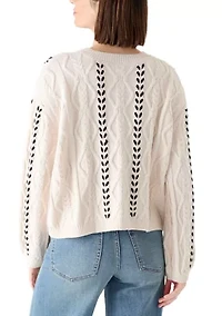 Women's Ribbon Button Front Cardigan