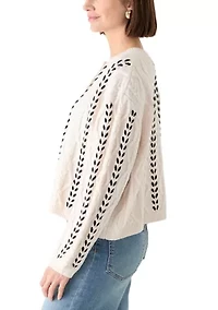 Women's Ribbon Button Front Cardigan