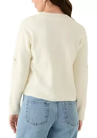 Women's Long Sleeve Lace Bow Sweater