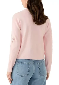 Women's Long Sleeve Lace Bow Sweater