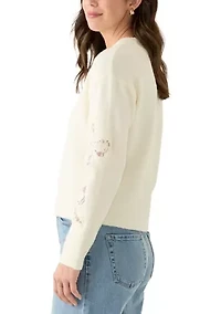 Women's Long Sleeve Lace Bow Sweater