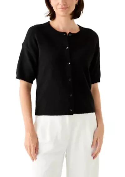 Women's Short Sleeve Front Button Cardigan