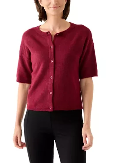 Women's Short Sleeve Front Button Cardigan