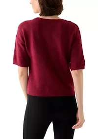 Women's Short Sleeve Front Button Cardigan