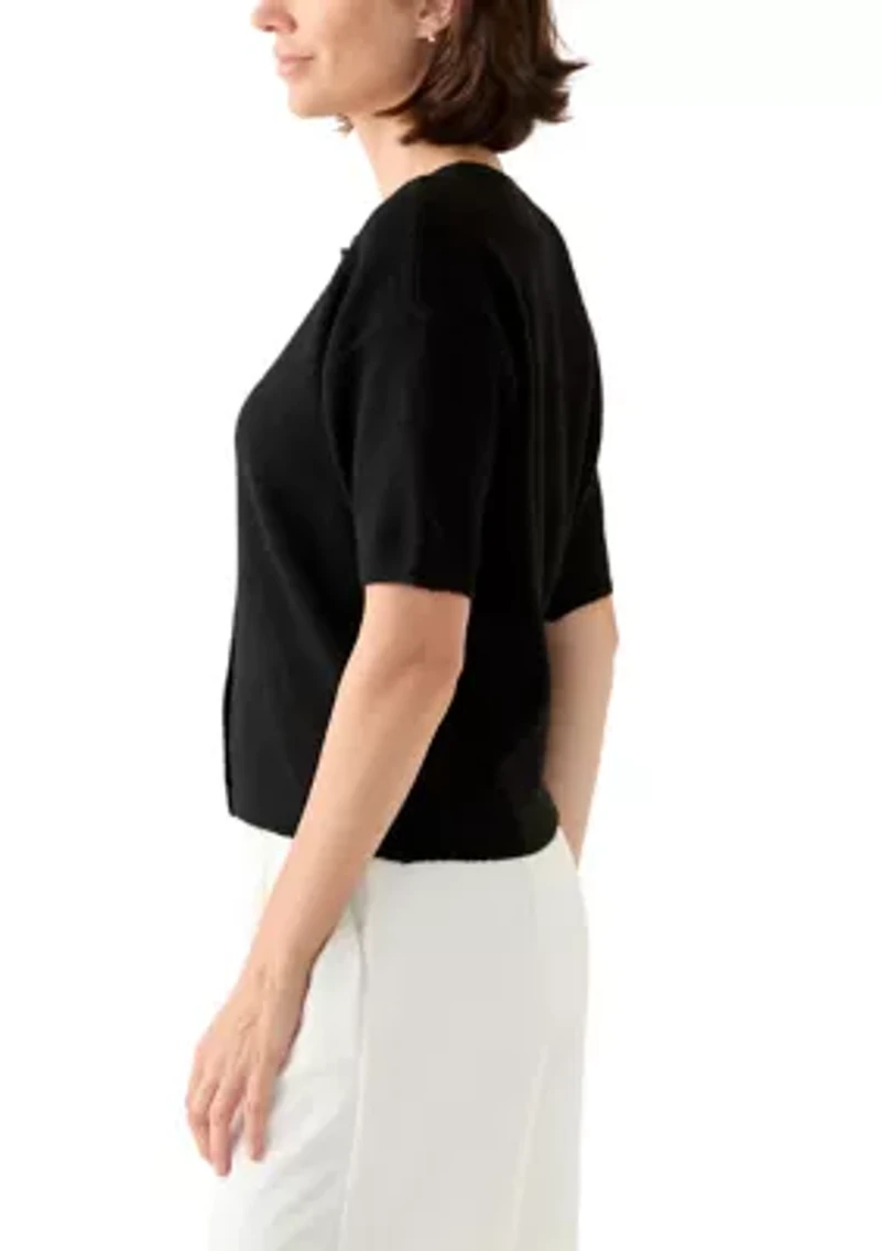 Women's Short Sleeve Front Button Cardigan