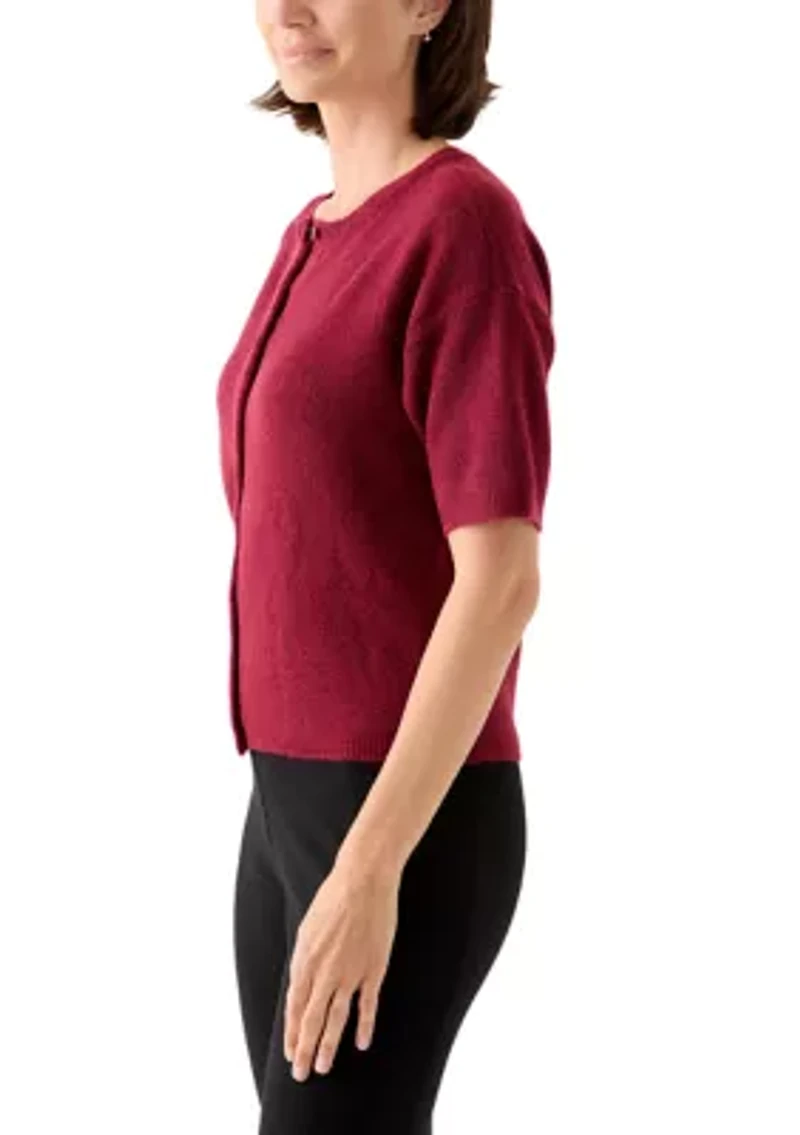 Women's Short Sleeve Front Button Cardigan