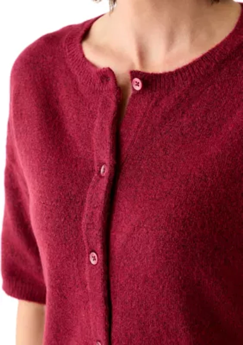 Women's Short Sleeve Front Button Cardigan