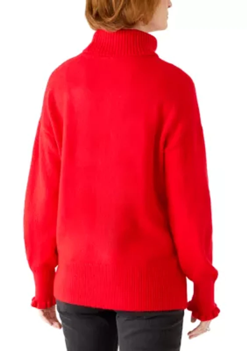 Women's Bow Turtleneck Sweater