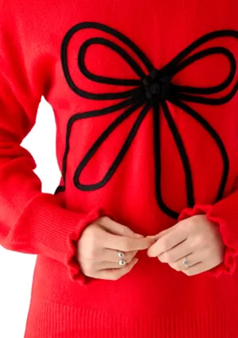 Women's Bow Turtleneck Sweater