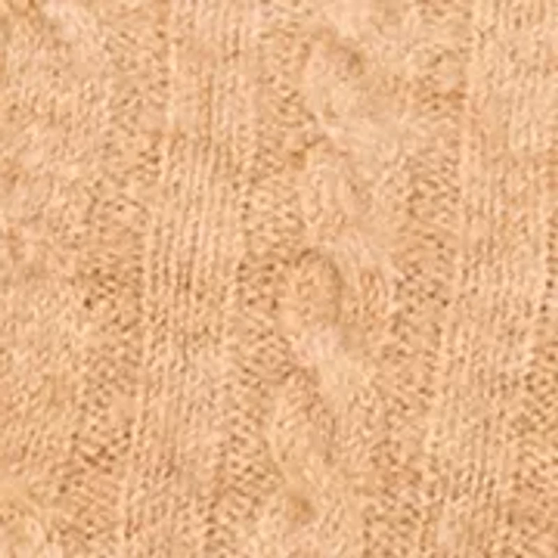 Women's Long Sleeve Scallop Trim Cable Knit Sweater