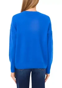 Women's Long Sleeve Crew Neck Sparkle Sweater
